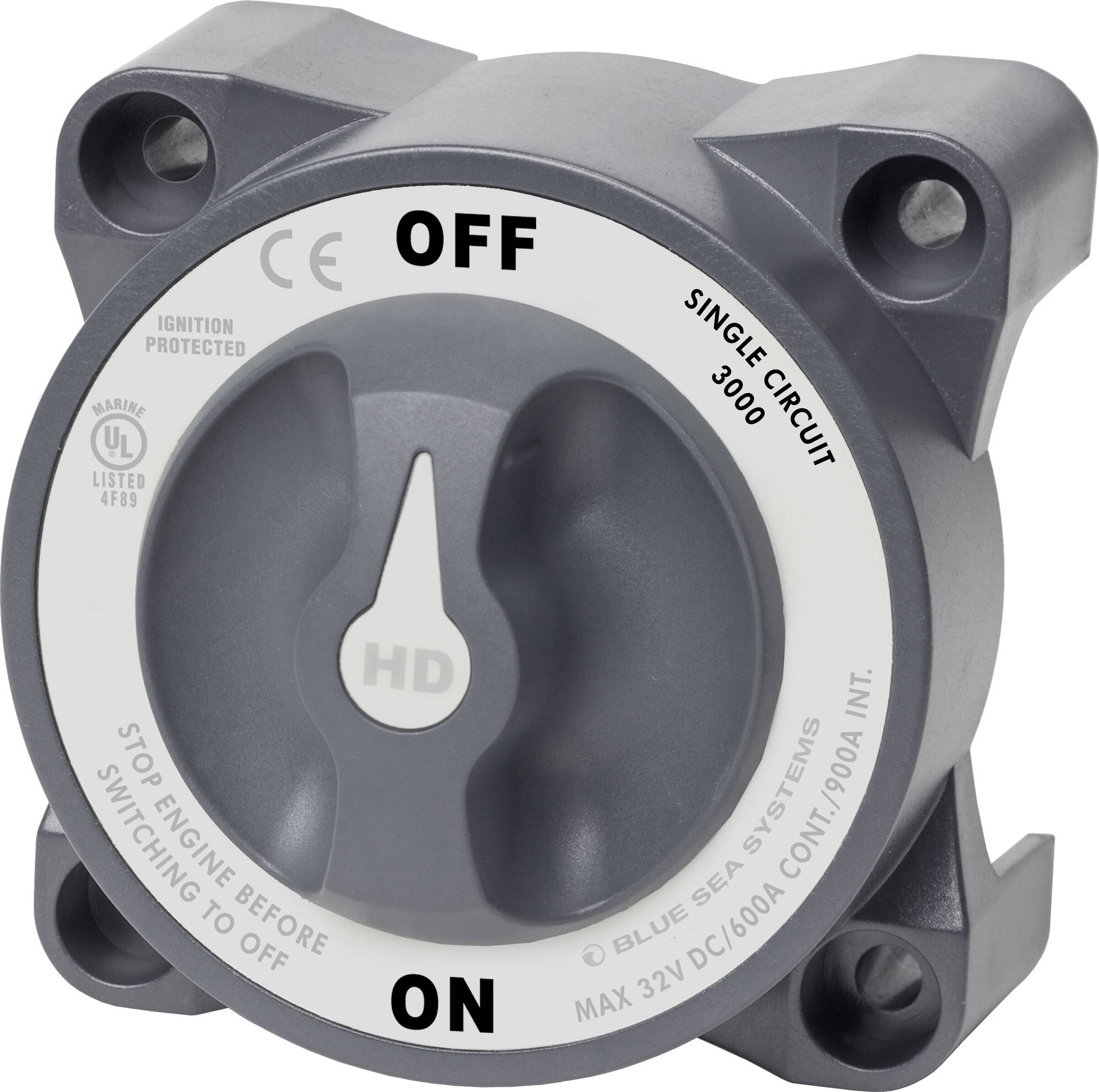 Blue Sea Systems HD-Series On-Off Battery Switch, Grey