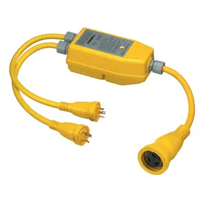 Hubbell YQ230 marine power adapter in yellow
