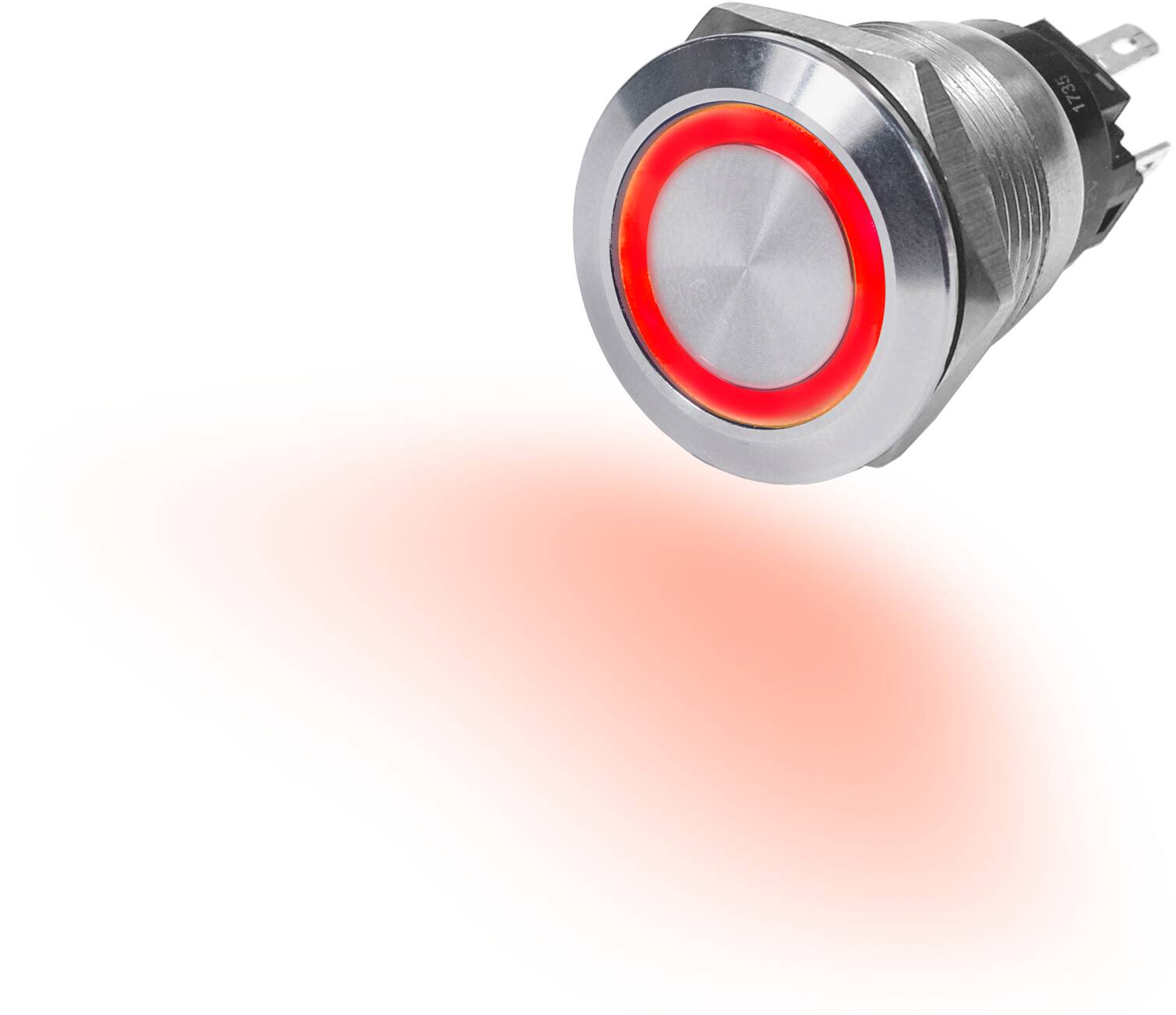 Blue Sea Systems 10A Push Button LED Ring Switch OFF-ON Red