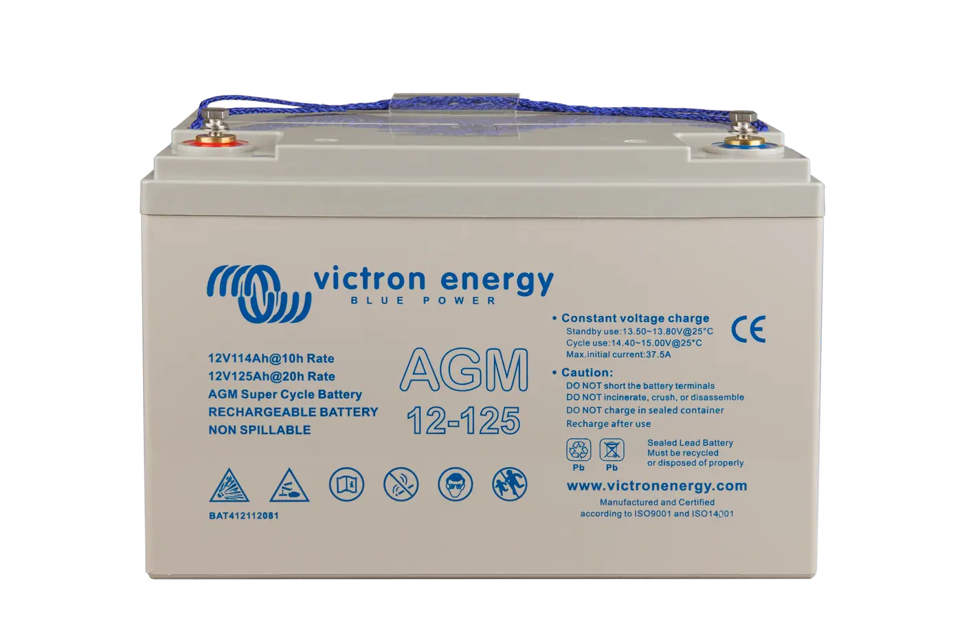 Victron AGM Super Cycle Battery 12V 125Ah (M8)