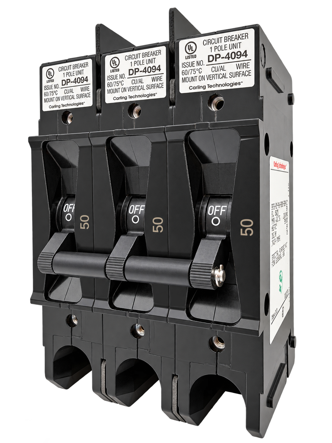 Carling E-Series 50A Triple pole UL 489 Circuit Breaker