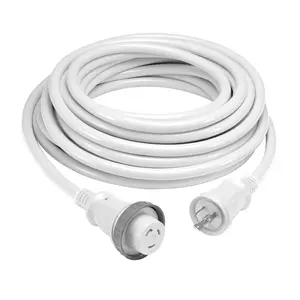 Hubbell HBL61CM05WLED marine shore power cable set in white