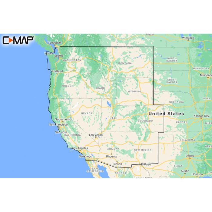 C-MAP REVEAL US Lakes West Inland Chart — M-NA-Y211-MS