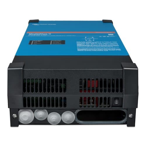 Victron MultiPlus-II 24/3000 70-50 2x120 V inverter/charger connection-end view
