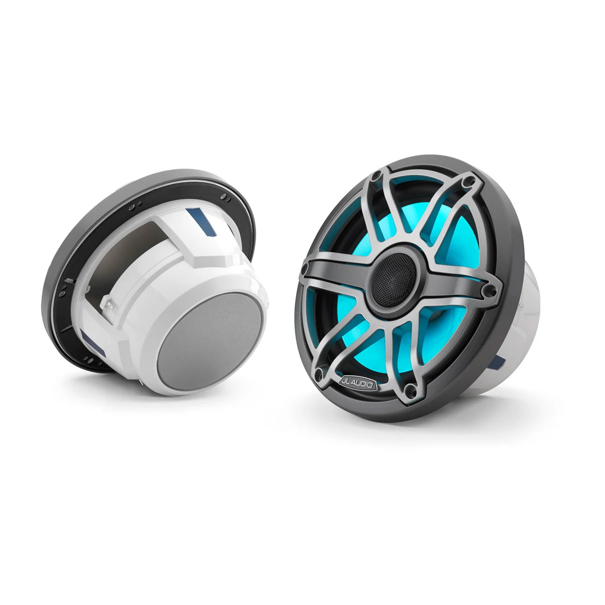 JL Audio M6 Marine Speakers, 7.7" with LED and Titanium Sport Grille (M6-770X-S-GmTi-i)