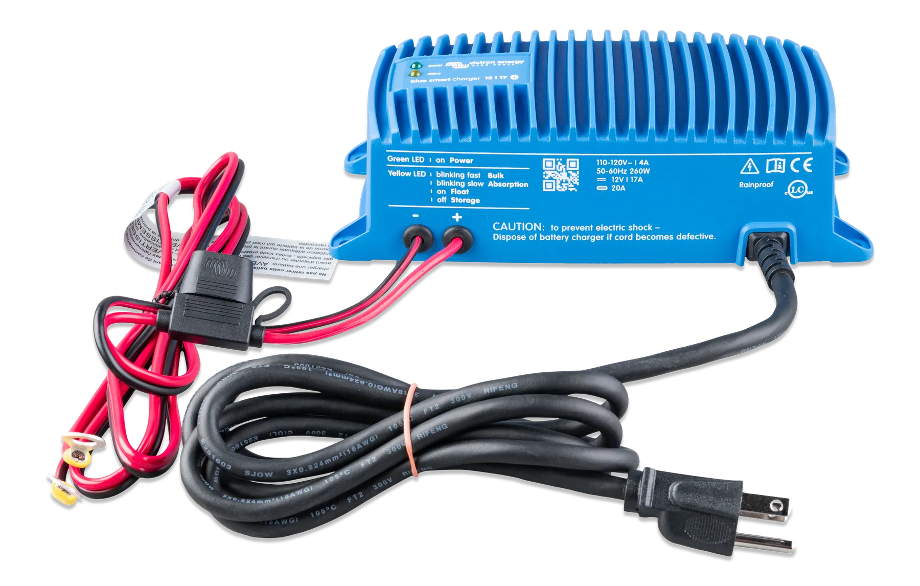 Victron Blue Smart IP67 Charger 12 V 17 A - 1 Output, 120 V NEMA 5-15P