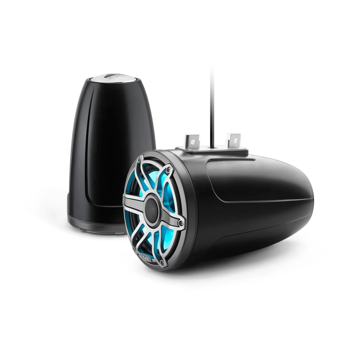 JL Audio M6 Enclosed Tower Speakers, 7.7" with LED and Titanium Sport Grille (M6-770ETXv3-Sb-S-GmTi-i)