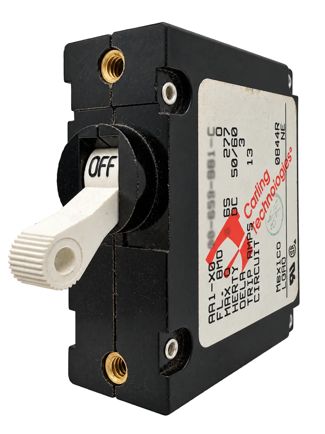 Carling Technologies AA1-B0-34-610-9B1-C, 10A A-Series single-pole circuit breaker