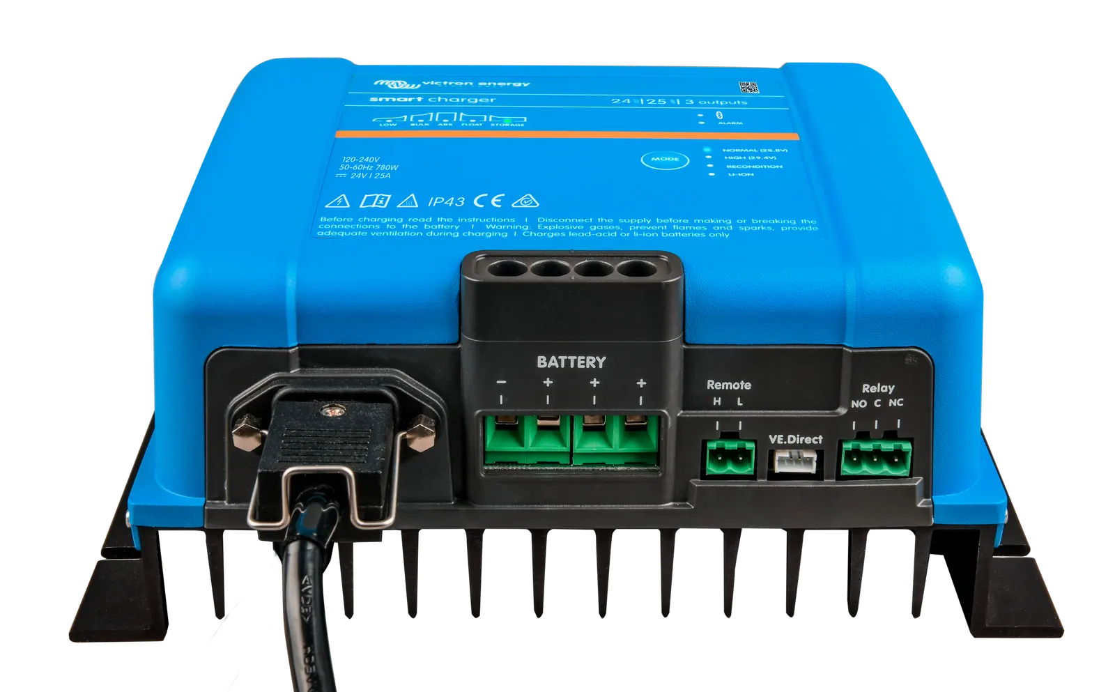 Victron Smart IP43 Charger 24 V 25 A - 3 Outputs, 120–240 V AC