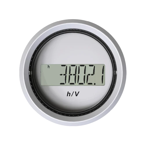 Veratron ViewLine 52 mm Engine Hour Counter / Voltmeter - White Triangular Bezel