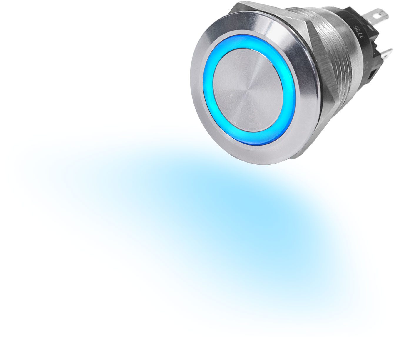 Blue Sea Systems 10A Push Button LED Ring Switch OFF-ON Blue