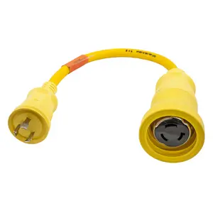 Hubbell HBL61CM56 marine power adapter in yellow