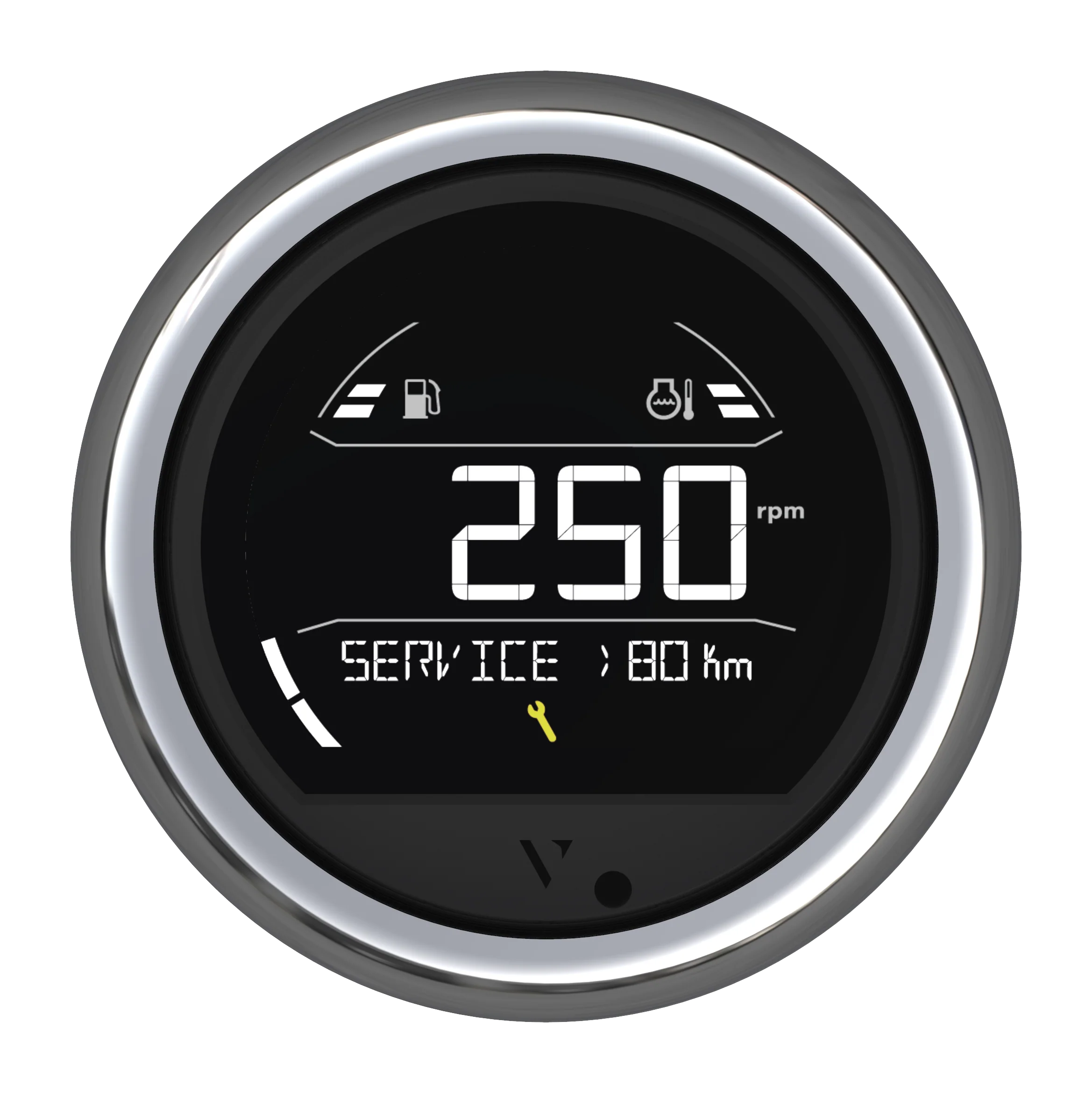 Veratron VL Digital 85 Multifunction Gauge - Round Chrome