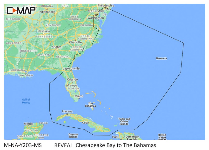 C-MAP REVEAL Coastal - Chesapeake Bay to The Bahamas — M-NA-Y203-MS