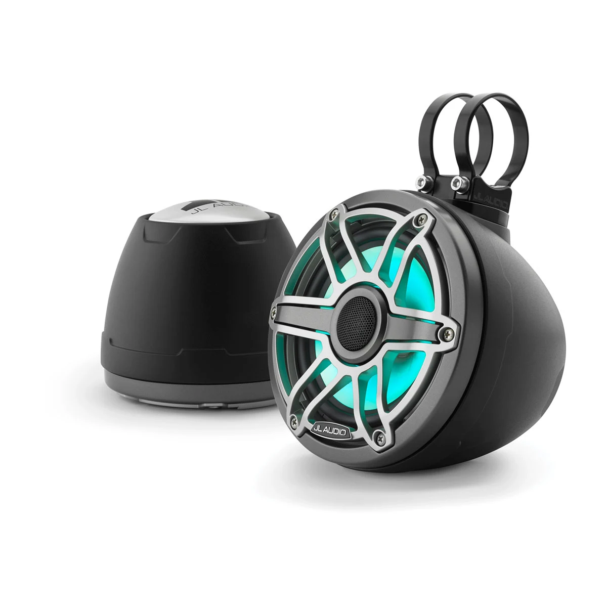 JL Audio VeX Enclosed System, M6 6.5" with LED and Titanium Sport Grille (M6-650VEX-Mb-S-GmTi-i)