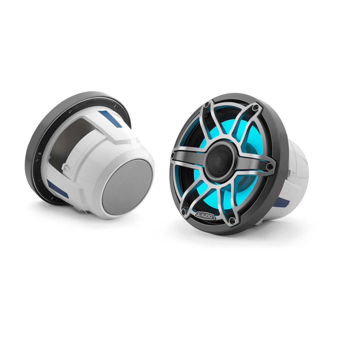 JL Audio M6 Marine Speakers, 8.8" with LED and Titanium Sport Grille (M6-880X-S-GmTi-i)