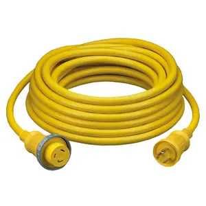 Hubbell HBL61CM05 marine shore power cable set in yellow