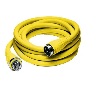 Hubbell HBL61CM42 marine shore power cable set in yellow