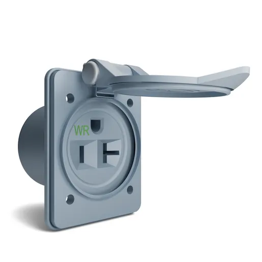 Hubbell HBL61CM65 flanged receptacle in yellow