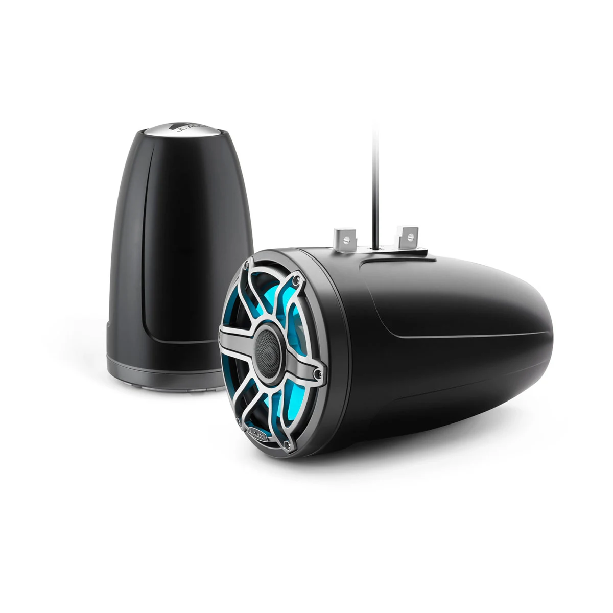 JL Audio M6 Enclosed Tower Speakers, 8.8" with LED and Titanium Sport Grille (M6-880ETXv3-Sb-S-GmTi-i)