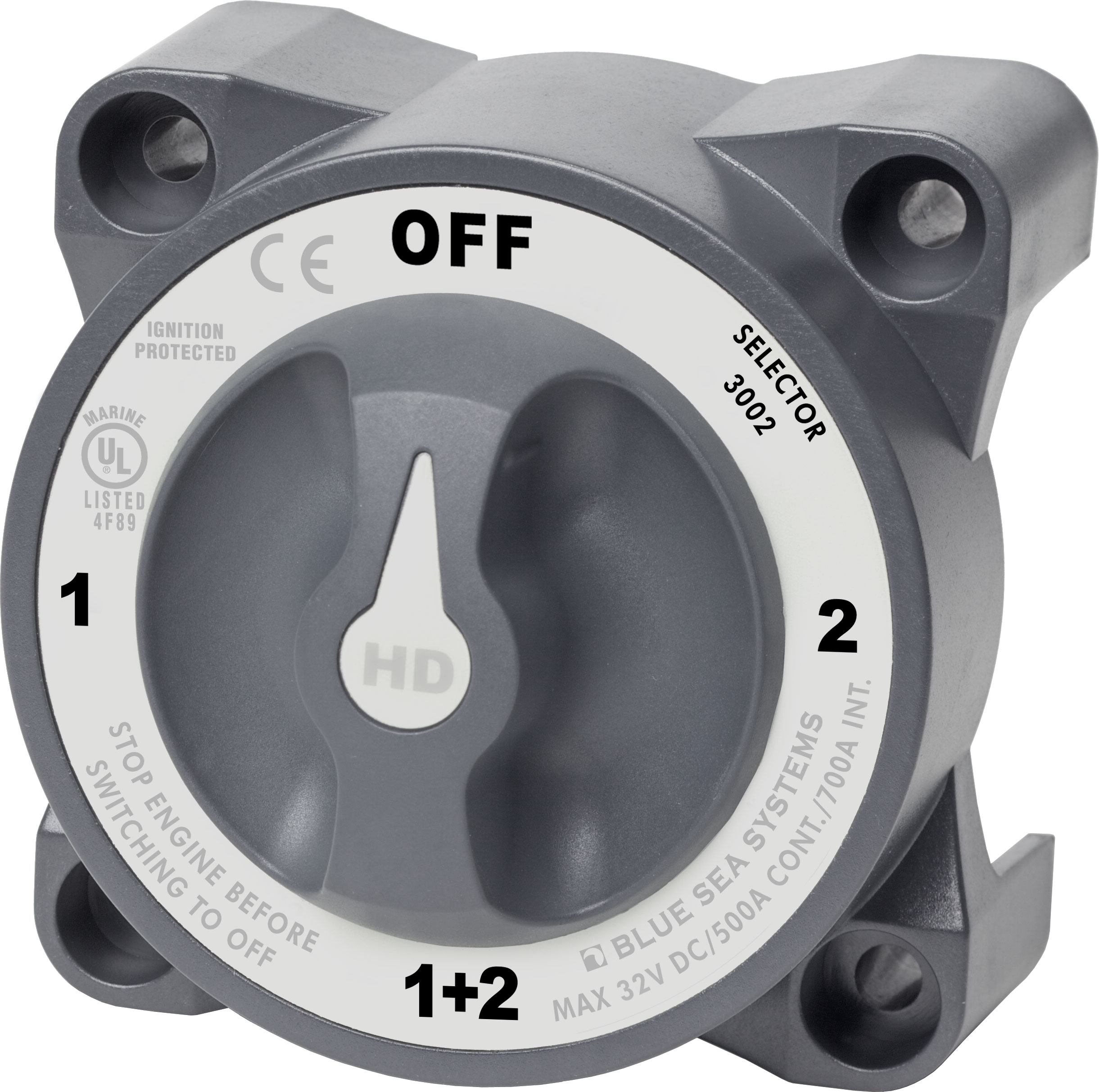 Blue Sea Systems HD-Series Selector 4-Position Battery Switch without AFD