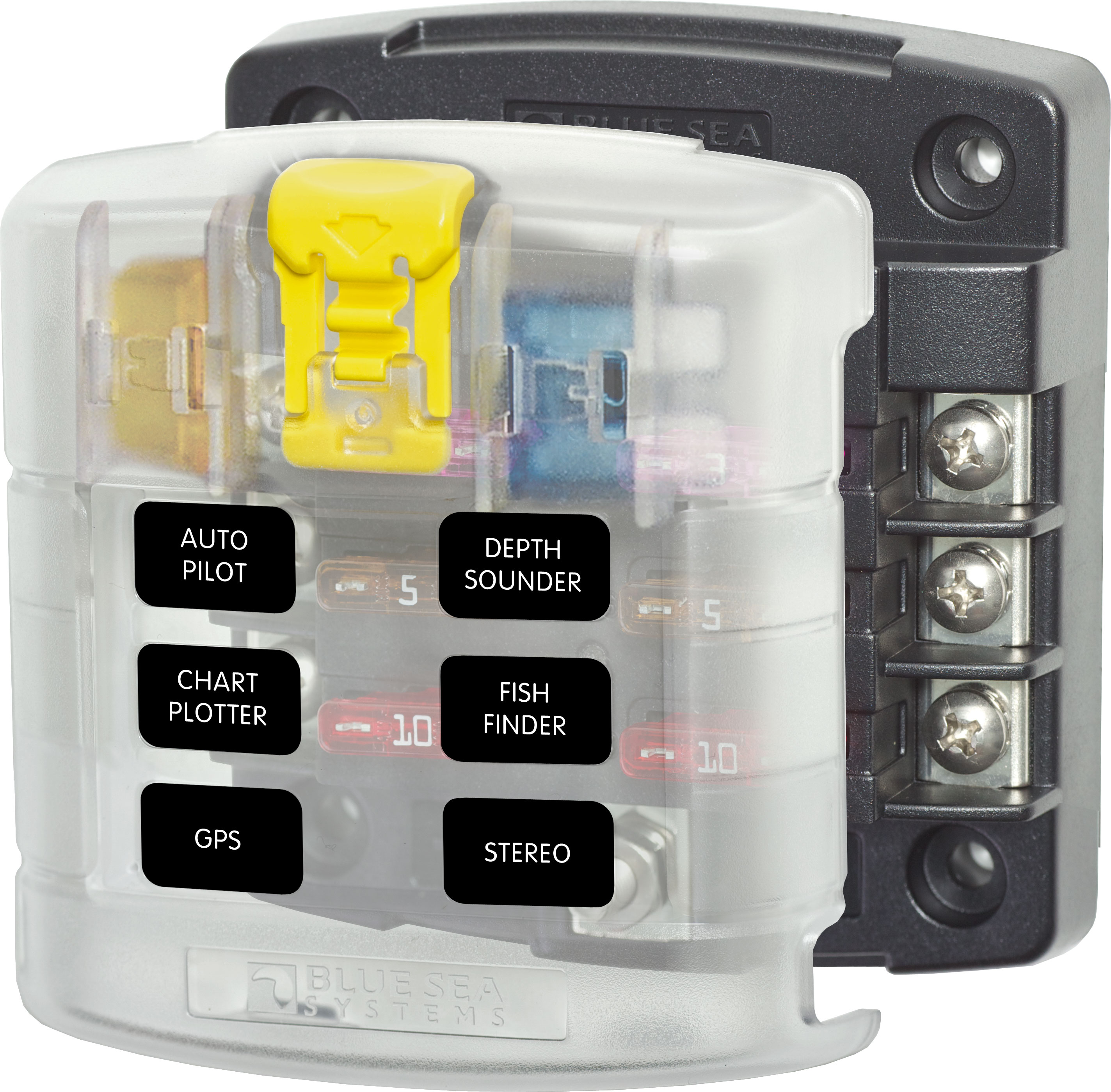 Blue Sea Systems ST Blade Fuse Block 6 Circuits with Cover