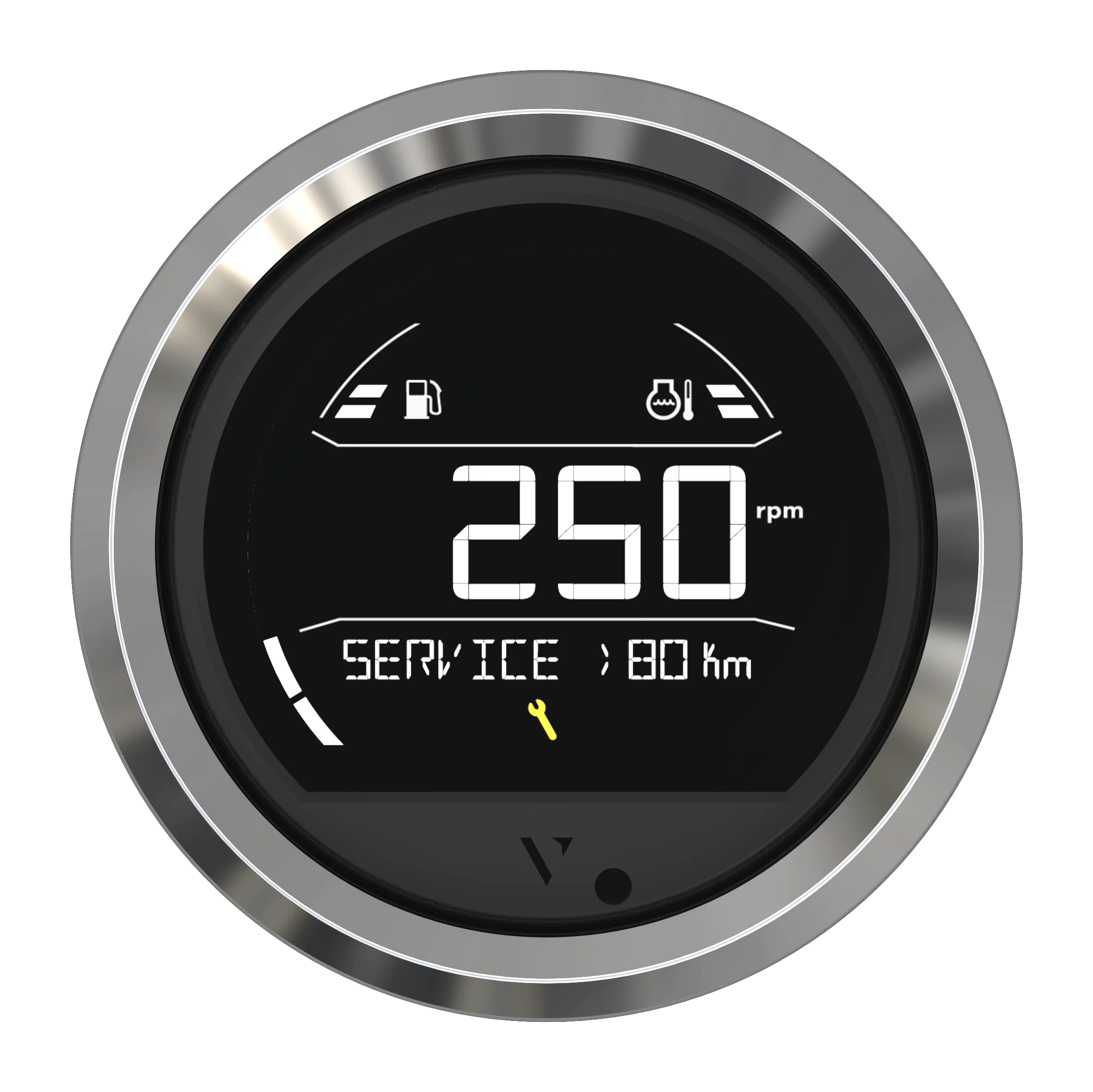Veratron VL Digital 85 Multifunction Gauge - Triangular Chrome