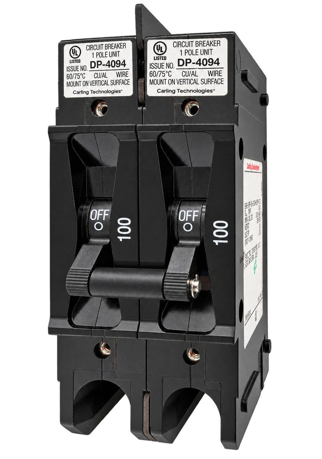 Carling E-Series 100A Double pole UL 489 Circuit Breaker