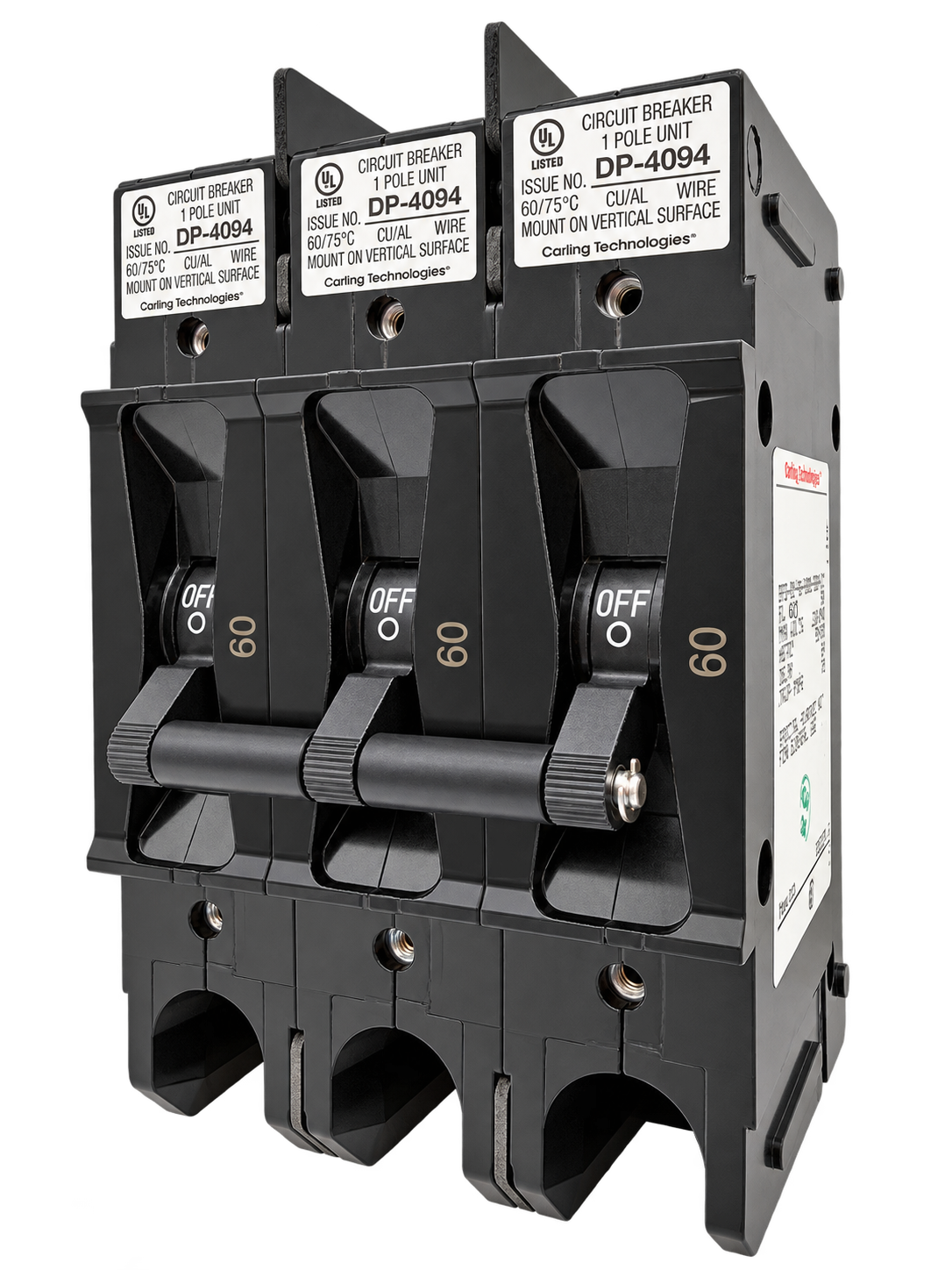 Carling E-Series 60A Triple pole UL 489 Circuit Breaker