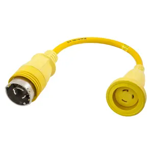 Hubbell HBL61CM55 marine power adapter in yellow