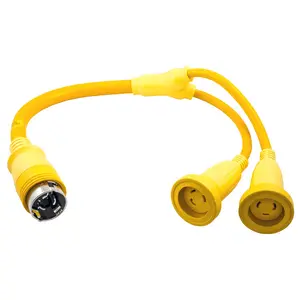 Hubbell HBL64CM54 marine power adapter in yellow