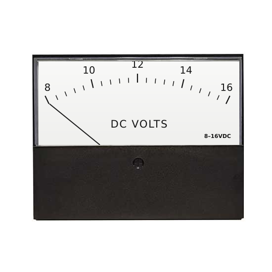 Hoyt HST-75 2.5-inch Analog DC Voltmeter, 8–16 VDC Custom Range