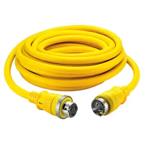 Hubbell HBL61CM52LED marine shore power cable set in yellow