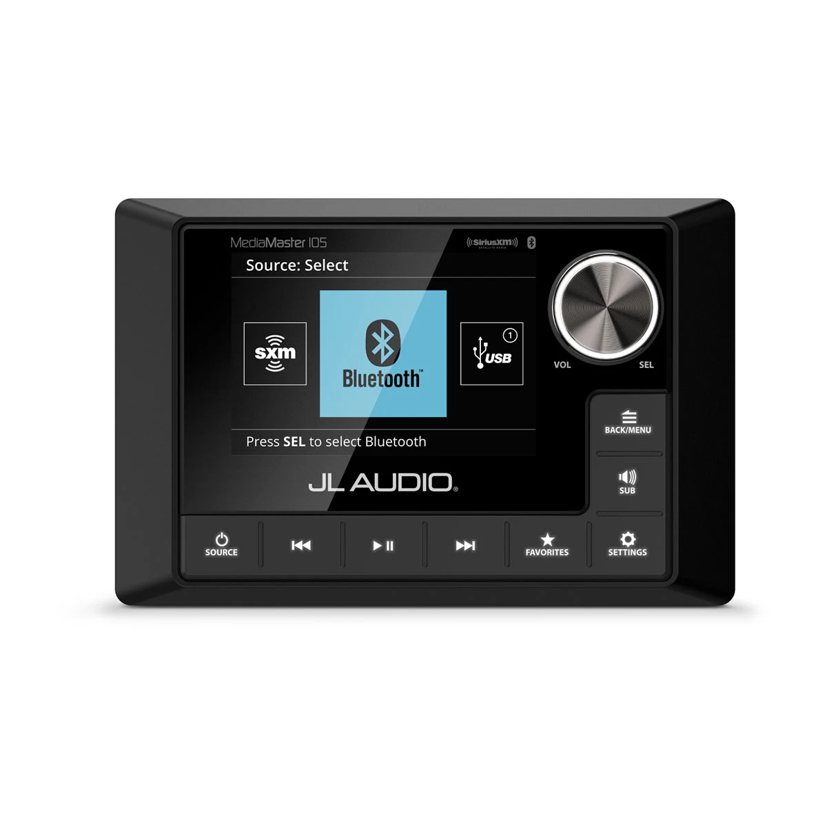 JL Audio MediaMaster 105 Stereo, MM105 Weatherproof Source Unit with Full-Color LCD Display (MM105)