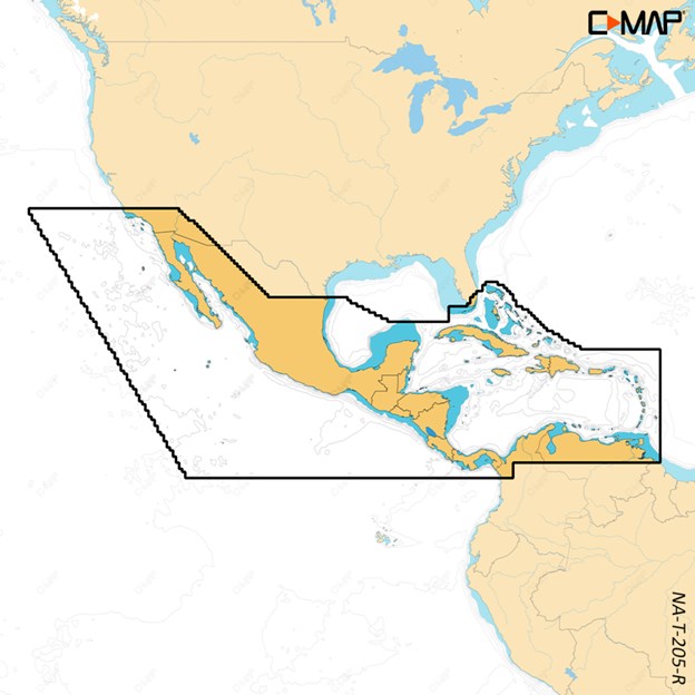 C-MAP REVEAL X - CENTRAL AMERICA AND CARIBBEAN — M-NA-T-205-R-MS