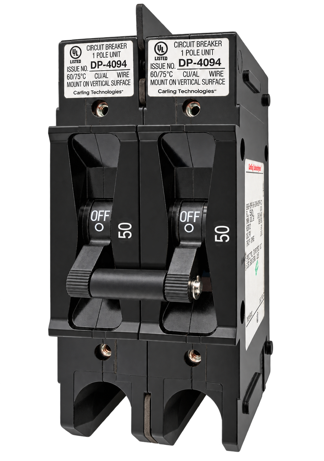 Carling E-Series 50A Double pole UL 489 Circuit Breaker