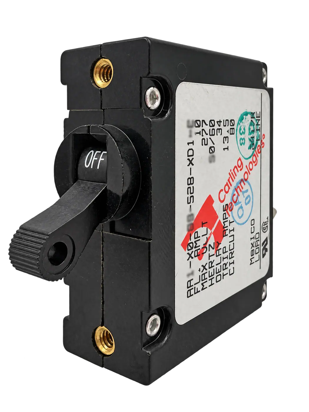 Carling Technologies AA1-B0-34-620-9D1-C, 20A A-Series single-pole circuit breaker