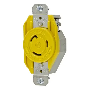 Hubbell HBL23CM10 marine receptacle in yellow