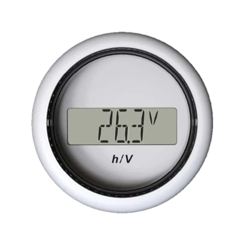 Veratron ViewLine 52 mm Engine Hour Counter / Voltmeter - White Round Bezel