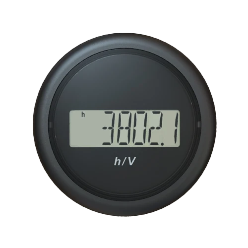 Veratron ViewLine 52 mm Engine Hour Counter / Voltmeter - Black Round Bezel