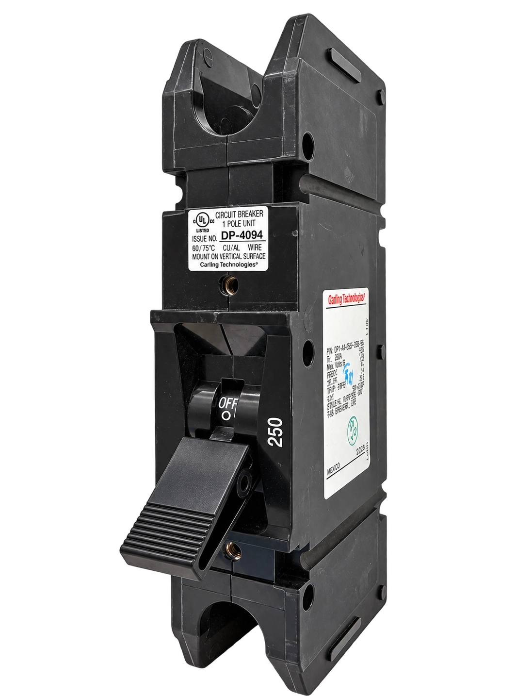 Carling F-Series 250A Single pole UL 489 Circuit Breaker