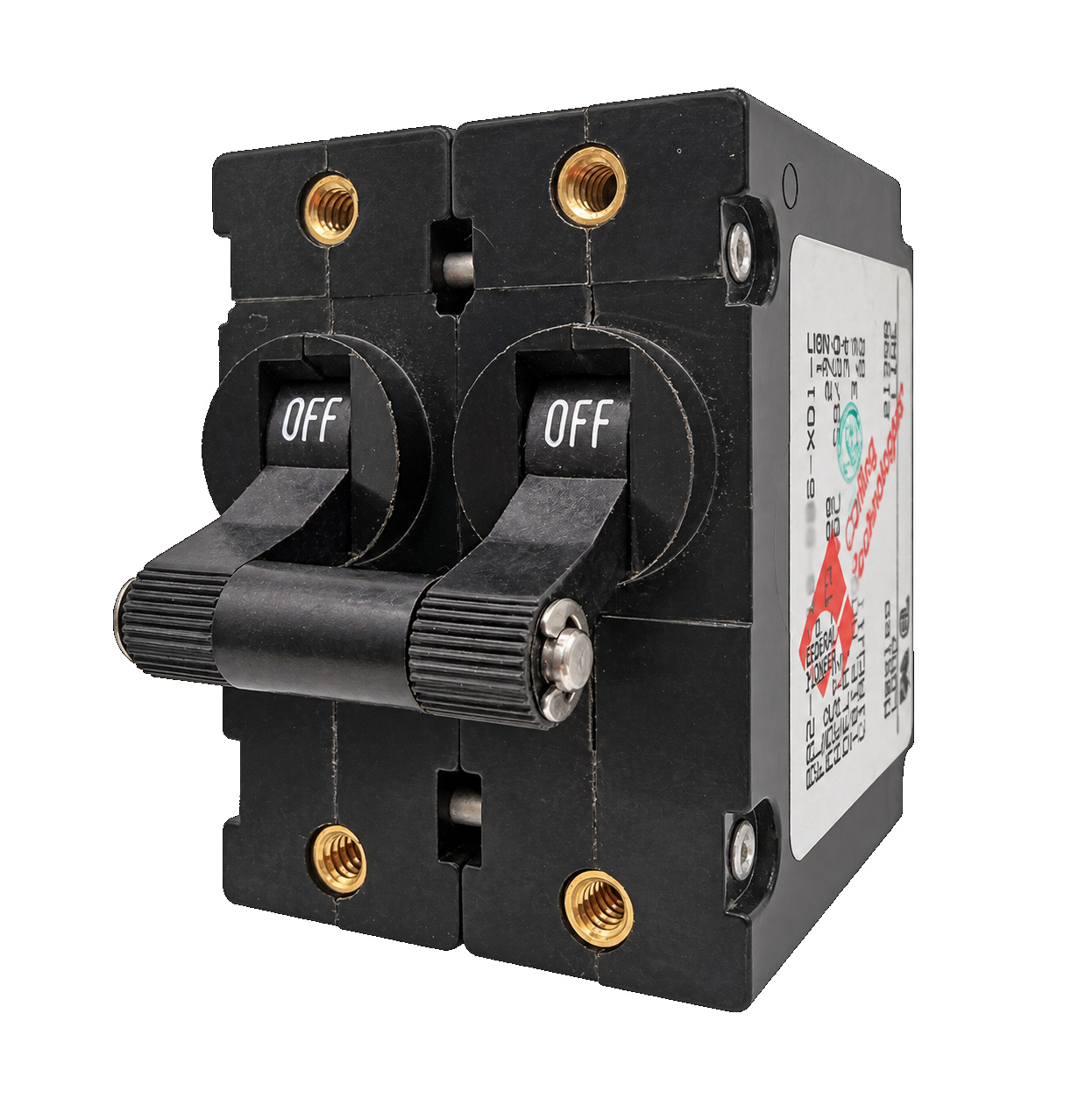 Carling AA2-B0-34-645-5D1-C A-Series 45A double-pole black-toggle circuit breaker