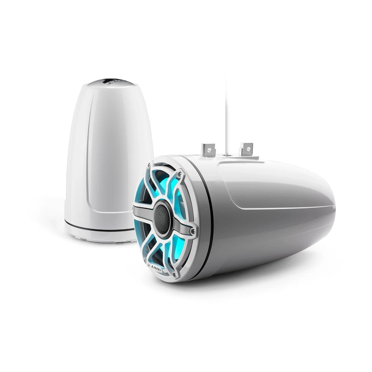 JL Audio M6 Enclosed Tower Speakers, 8.8" with LED and White Sport Grille (M6-880ETXv3-Gw-S-GwGw-i)