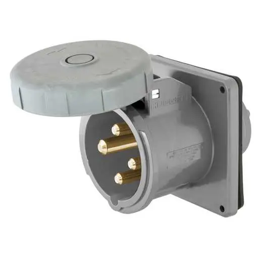 Hubbell M4100B12R watertight inlet in gray