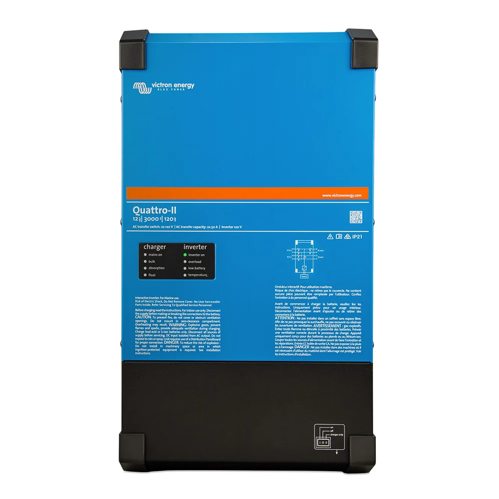 Victron Quattro-II 12/3000 120-50/50 2x 120 V inverter product view