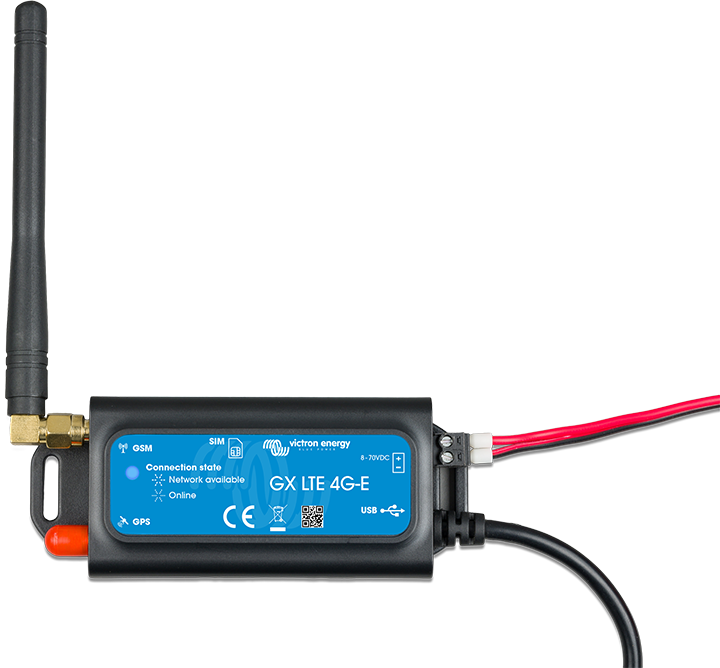 Victron GX LTE 4G-A cellular modem with antenna and cables