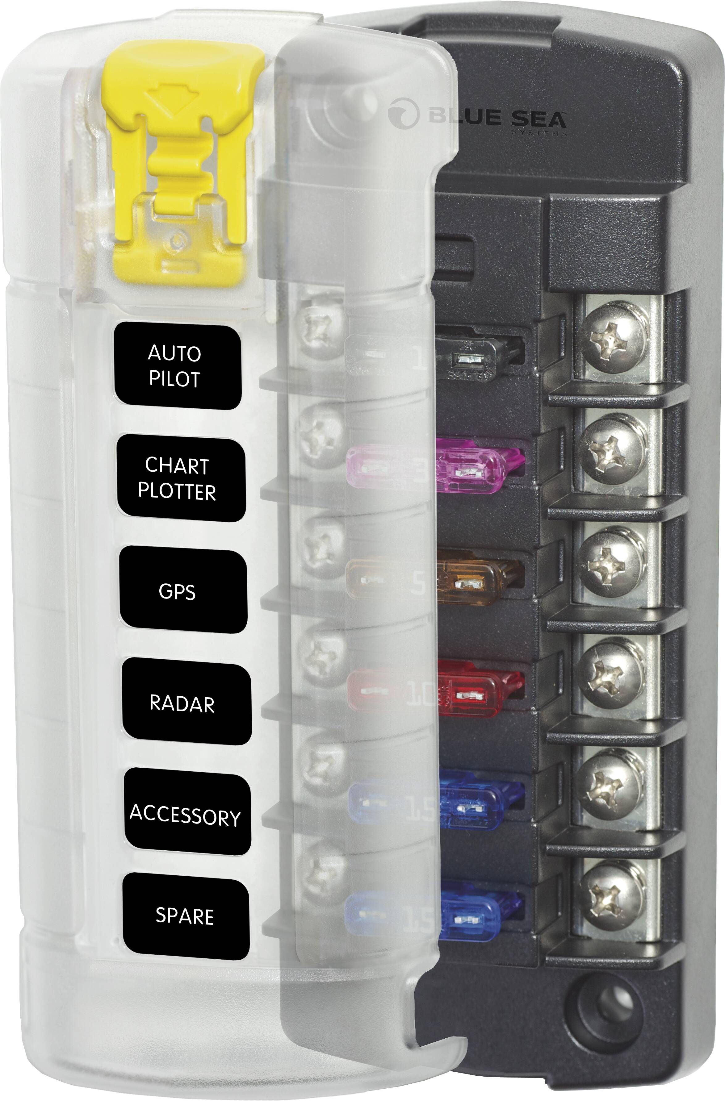 Blue Sea Systems ST Blade Fuse Block - 6 Independent Circuits with Cover
